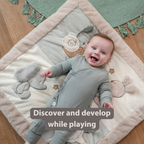 LouLou Playmat Square with Rounded Arches - 80 x 80 cm - Activity Play Mat for Babies - Soft Colours [EN]