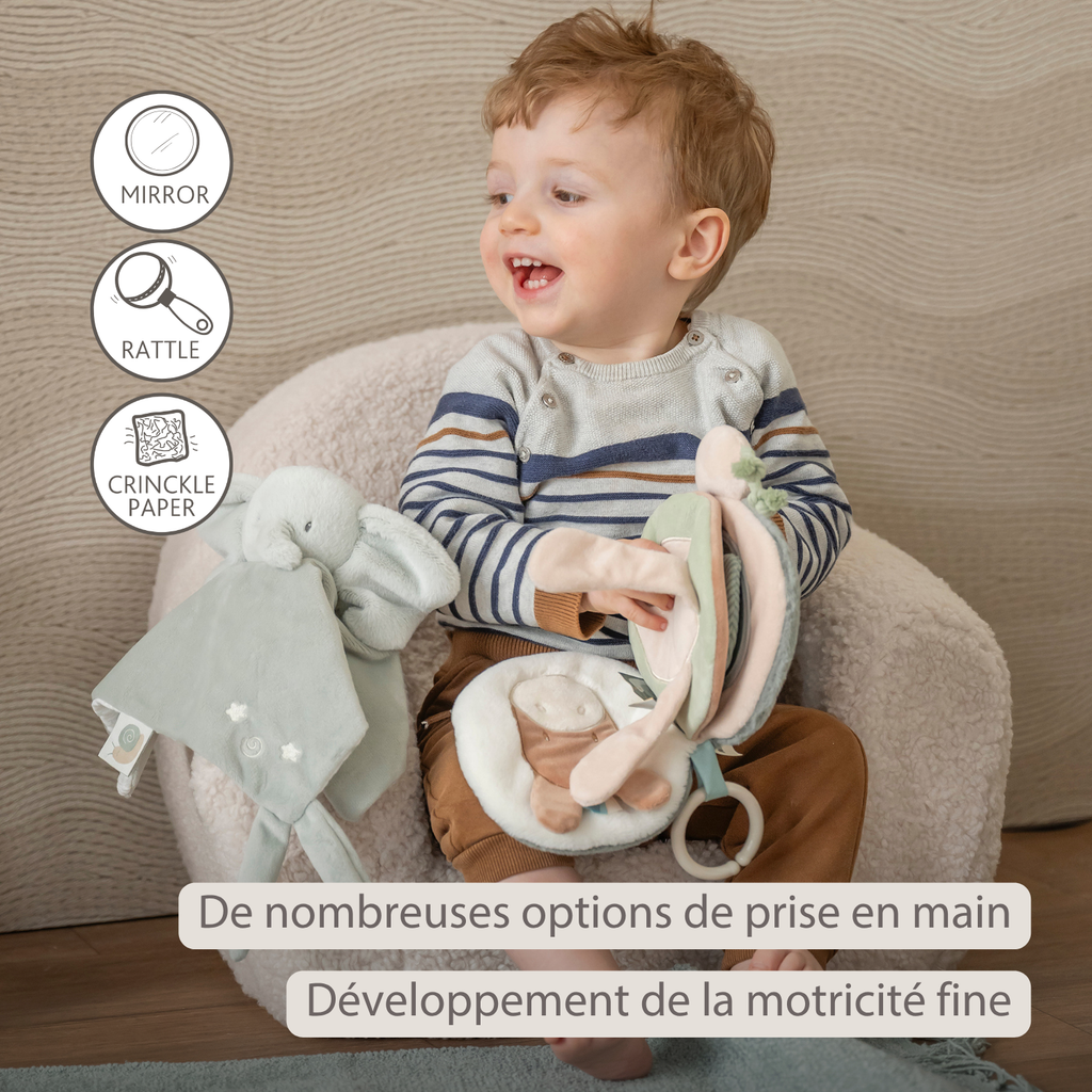 LouLou Activity Book Snail - Baby Toy - 15 cm - Soft Colours [FR]