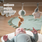 LouLou Wooden Play Arch with Hanging Toys - 60 x 50 x 47 cm - Soft Colours [DE]