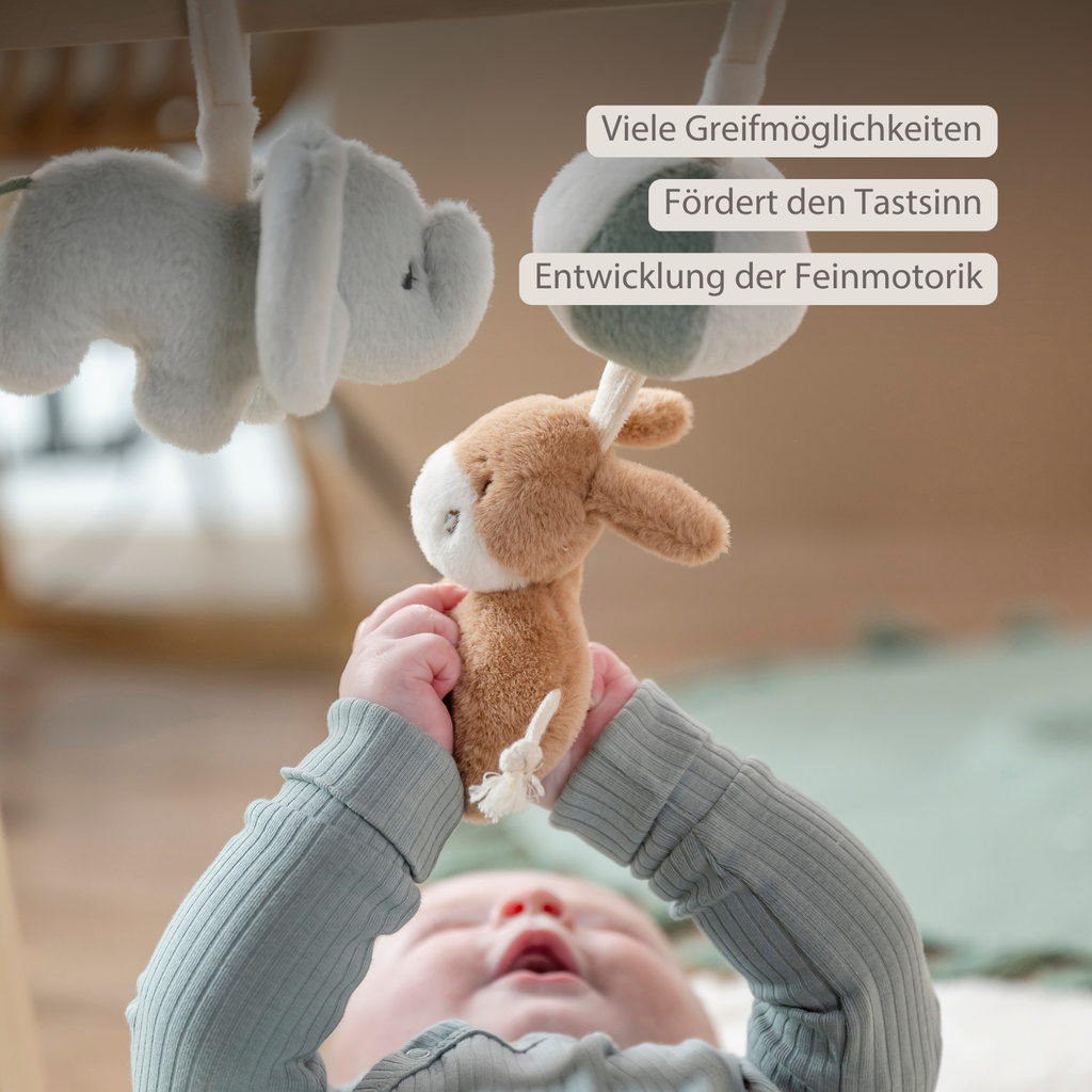 LouLou Wooden Play Arch with Hanging Toys - 60 x 50 x 47 cm - Soft Colours [DE]