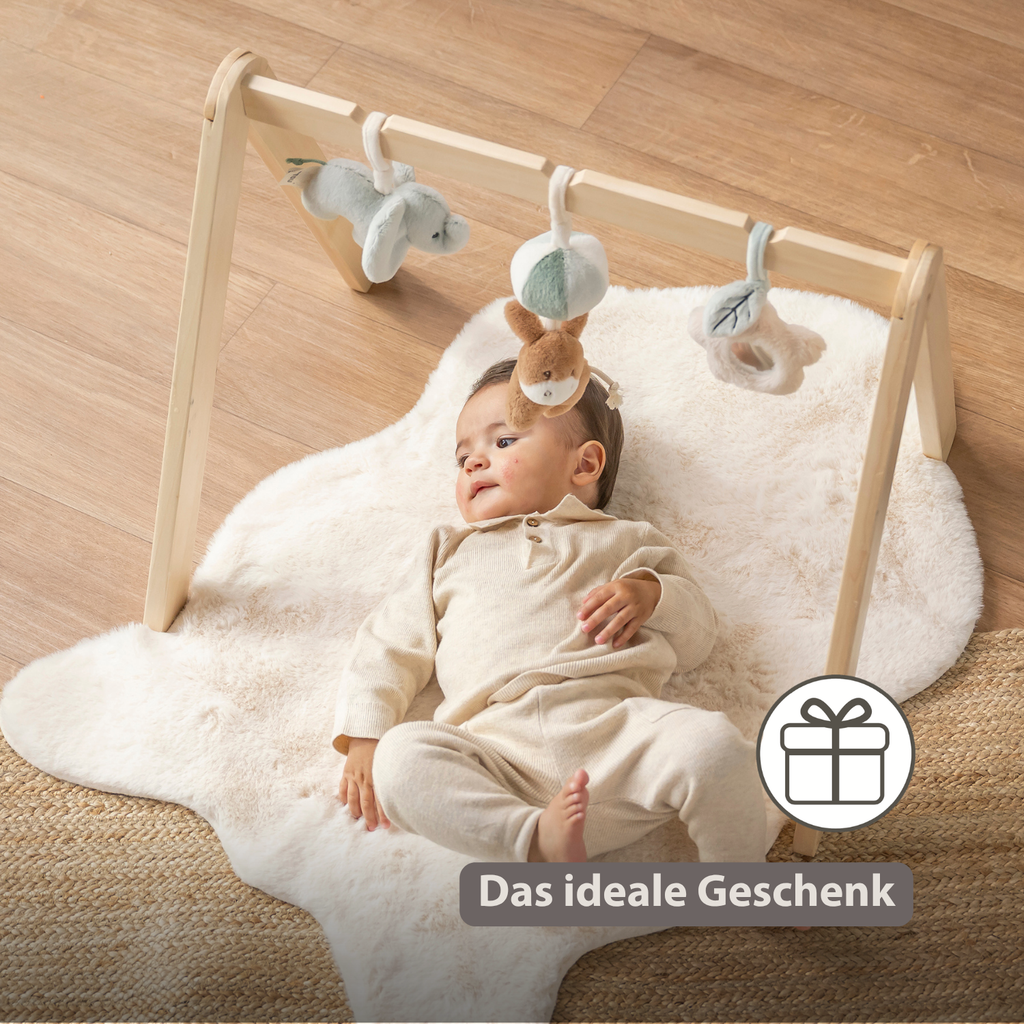 LouLou Wooden Play Arch with Hanging Toys - 60 x 50 x 47 cm - Soft Colours [DE]