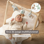 LouLou Wooden Play Arch with Hanging Toys - 60 x 50 x 47 cm - Soft Colours [ES]