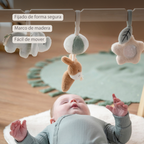 LouLou Wooden Play Arch with Hanging Toys - 60 x 50 x 47 cm - Soft Colours [ES]