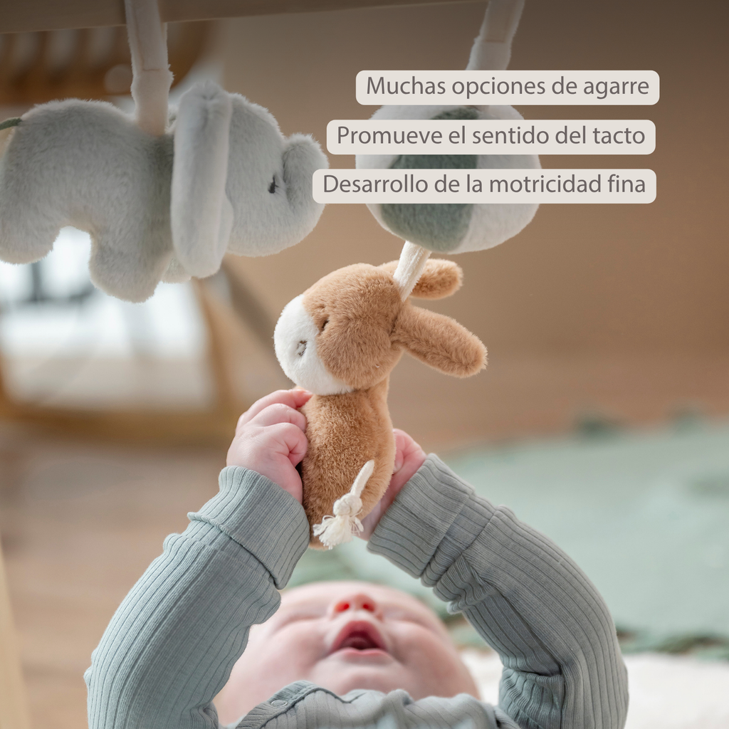LouLou Wooden Play Arch with Hanging Toys - 60 x 50 x 47 cm - Soft Colours [ES]
