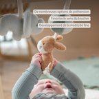 LouLou Wooden Play Arch with Hanging Toys - 60 x 50 x 47 cm - Soft Colours [FR]