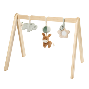LouLou Wooden Play Arch with Hanging Toys - 60 x 50 x 47 cm - Soft Colours