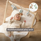 LouLou Wooden Play Arch with Hanging Toys - 60 x 50 x 47 cm - Soft Colours [EN]