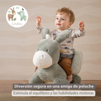 LouLou Rocking Horse Donkey - Rocking Animal in Soft Fabric - Dark Green [ES]