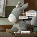 LouLou Rocking Horse Donkey - Rocking Animal in Soft Fabric - Dark Green [FR]