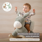 LouLou Rocking Horse Donkey - Rocking Animal in Soft Fabric - Dark Green [IT]