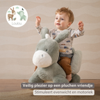 LouLou Rocking Horse Donkey - Rocking Animal in Soft Fabric - Dark Green [NL]