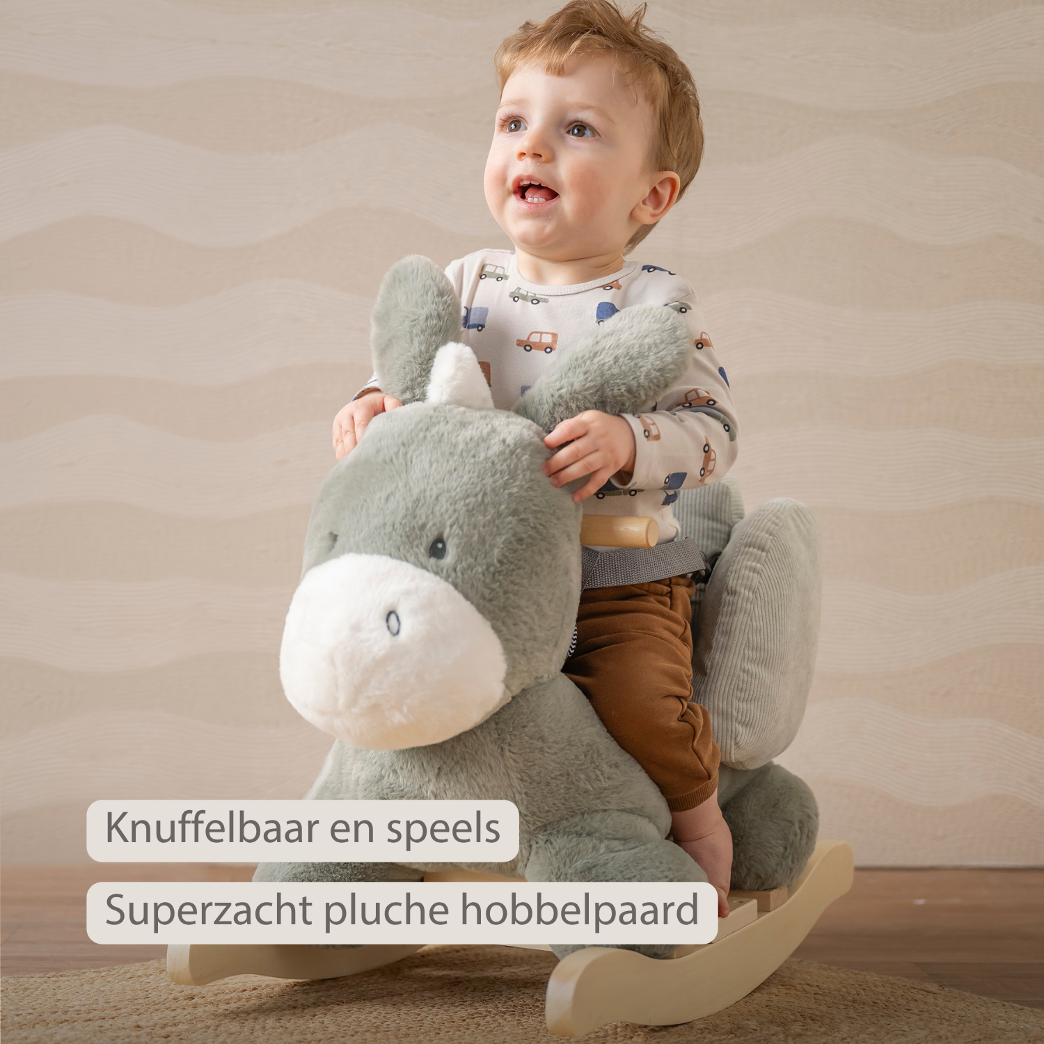 LouLou Rocking Horse Donkey - Rocking Animal in Soft Fabric - Dark Green [NL]