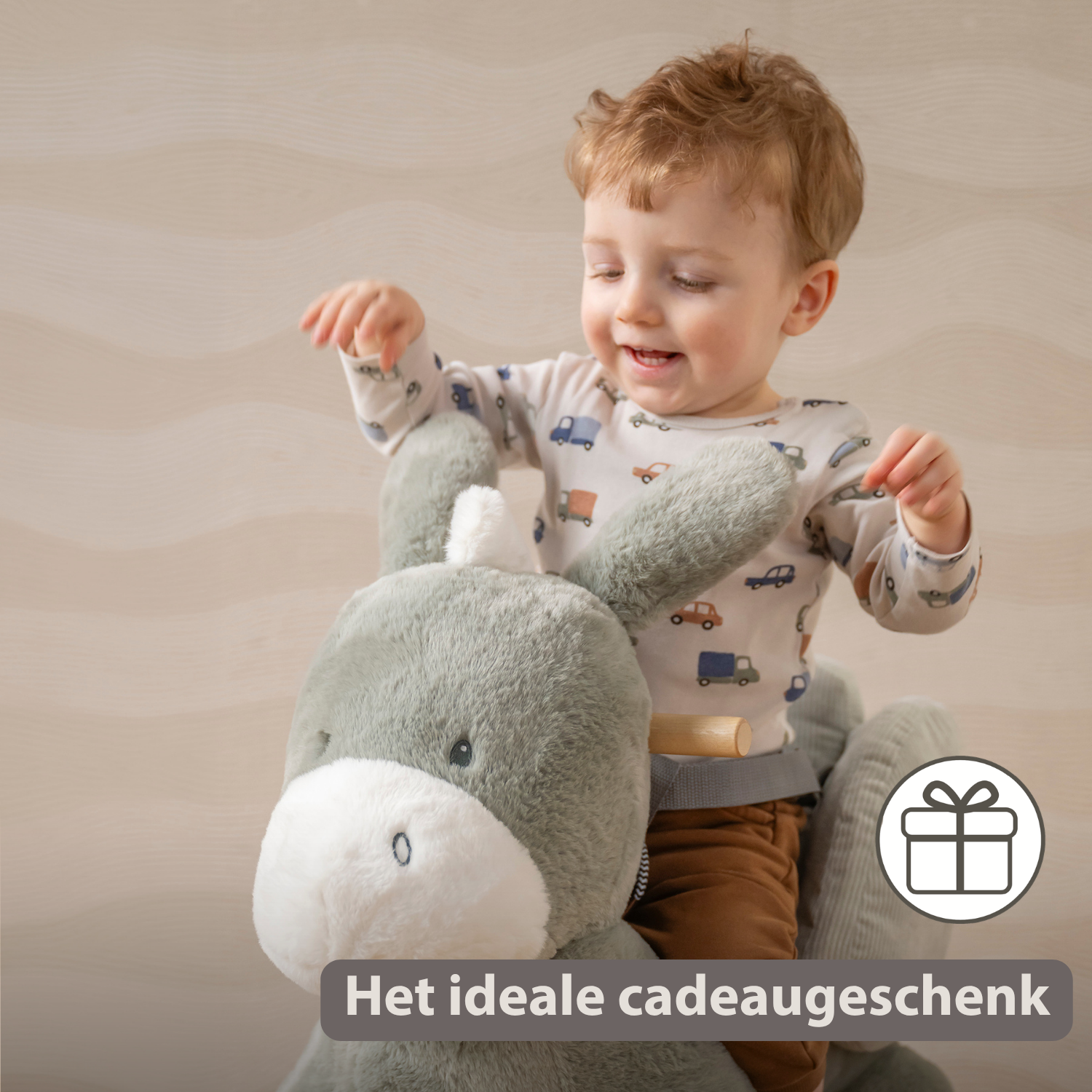 LouLou Rocking Horse Donkey - Rocking Animal in Soft Fabric - Dark Green [NL]