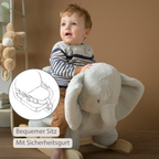 LouLou Rocking Horse Elephant - Rocking Animal in Soft Fabric - Linden Green [DE]
