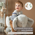 LouLou Rocking Horse Elephant - Rocking Animal in Soft Fabric - Linden Green [IT]