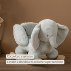 LouLou Rocking Horse Elephant - Rocking Animal in Soft Fabric - Linden Green [IT]