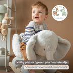 LouLou Rocking Horse Elephant - Rocking Animal in Soft Fabric - Linden Green [NL]