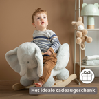 LouLou Rocking Horse Elephant - Rocking Animal in Soft Fabric - Linden Green [NL]