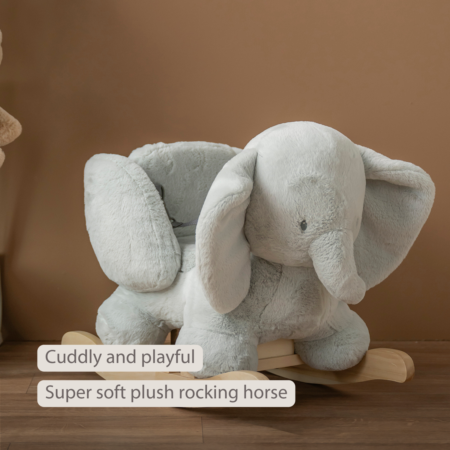 LouLou Rocking Horse Elephant - Rocking Animal in Soft Fabric - Linden Green [EN]