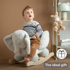 LouLou Rocking Horse Elephant - Rocking Animal in Soft Fabric - Linden Green [EN]