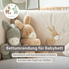 LouLou Bed Bumper Soft Velour - Soft Baby Cot Protection - 180 cm - Sand [DE]
