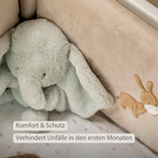 LouLou Bed Bumper Soft Velour - Soft Baby Cot Protection - 180 cm - Sand [DE]