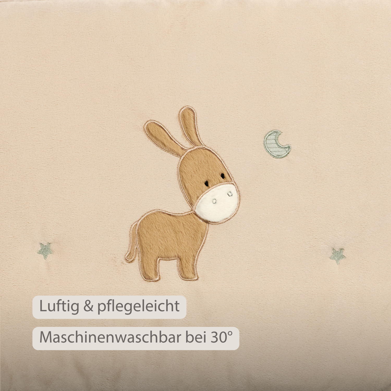 LouLou Bed Bumper Soft Velour - Soft Baby Cot Protection - 180 cm - Sand [DE]