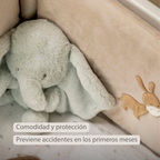 LouLou Bed Bumper Soft Velour - Soft Baby Cot Protection - 180 cm - Sand [ES]