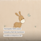 LouLou Bed Bumper Soft Velour - Soft Baby Cot Protection - 180 cm - Sand [ES]