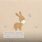 LouLou Bed Bumper Soft Velour - Soft Baby Cot Protection - 180 cm - Sand [FR]