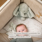 LouLou Bed Bumper Soft Velour - Soft Baby Cot Protection - 180 cm - Sand [IT]