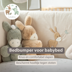LouLou Bed Bumper Soft Velour - Soft Baby Cot Protection - 180 cm - Sand [NL]