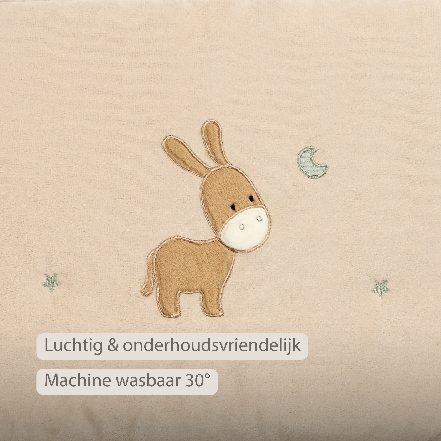 LouLou Bed Bumper Soft Velour - Soft Baby Cot Protection - 180 cm - Sand [NL]