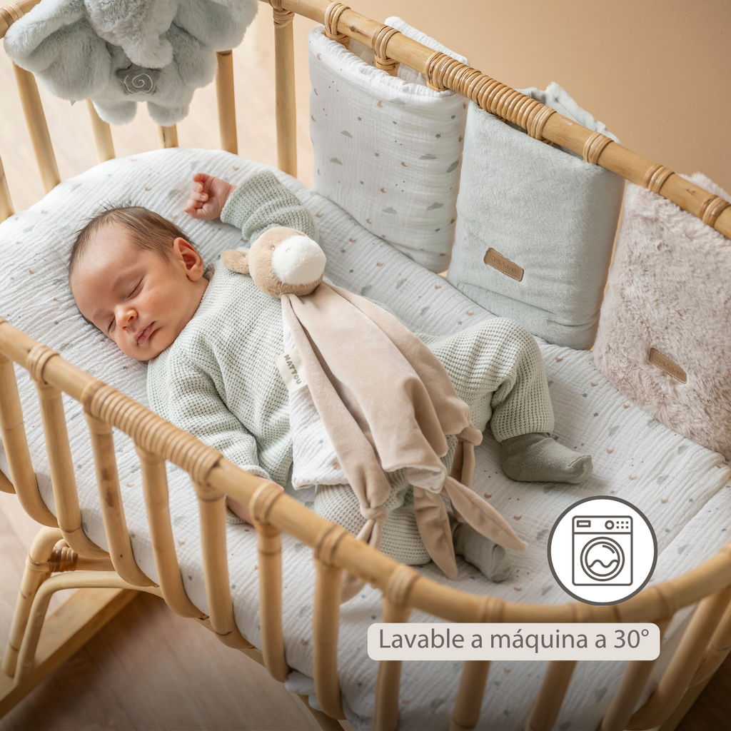 LouLou Bed Protector Set - Baby Crib Rail Protectors - 20 cm - 6 Pieces - Soft Colors [ES]