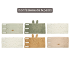 LouLou Bed Protector Set - Baby Crib Rail Protectors - 20 cm - 6 Pieces - Soft Colors [IT]