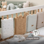 LouLou Bed Protector Set - Baby Crib Rail Protectors - 20 cm - 6 Pieces - Soft Colors [IT]