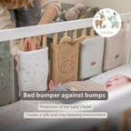 LouLou Bed Protector Set - Baby Crib Rail Protectors - 20 cm - 6 Pieces - Soft Colors [EN]