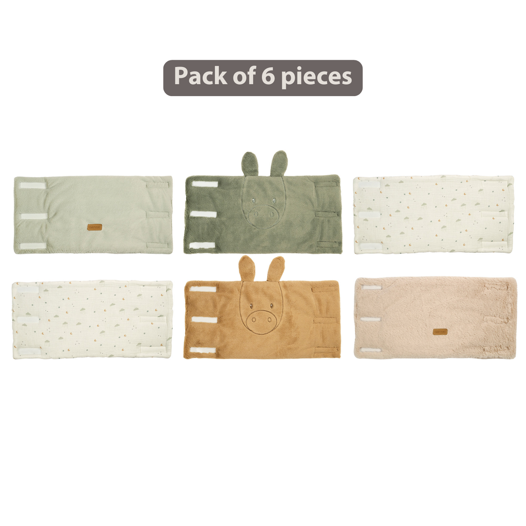 LouLou Bed Protector Set - Baby Crib Rail Protectors - 20 cm - 6 Pieces - Soft Colors [EN]