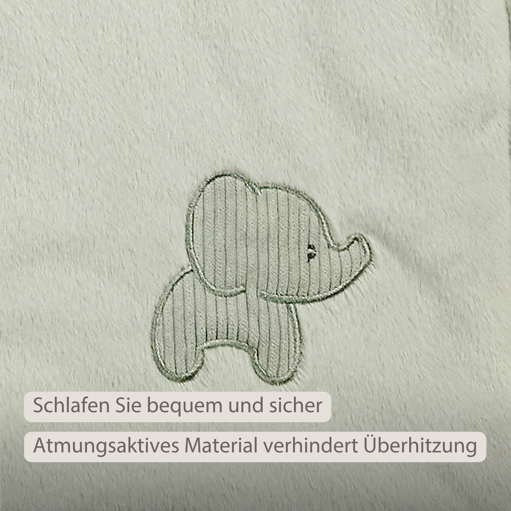 LouLou Baby Blanket Elephant - Soft Blanket for Cot - 75 x 100 cm - Linden Green [DE]