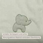 LouLou Baby Blanket Elephant - Soft Blanket for Cot - 75 x 100 cm - Linden Green [DE]