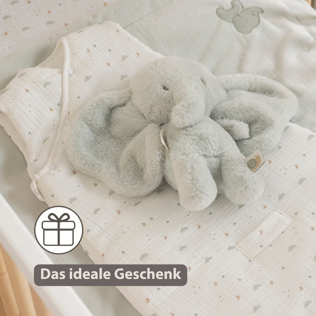 LouLou Baby Blanket Elephant - Soft Blanket for Cot - 75 x 100 cm - Linden Green [DE]