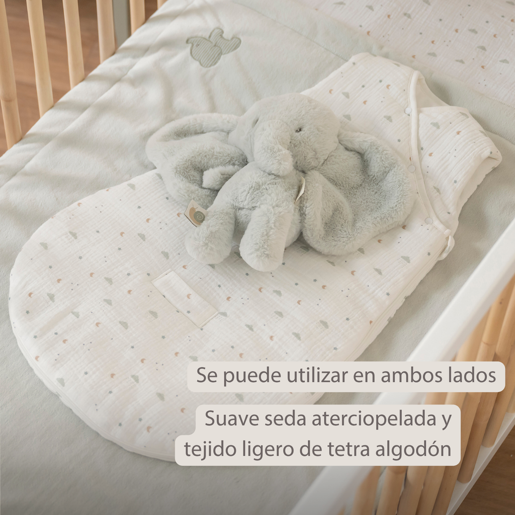LouLou Baby Blanket Elephant - Soft Blanket for Cot - 75 x 100 cm - Linden Green [ES]