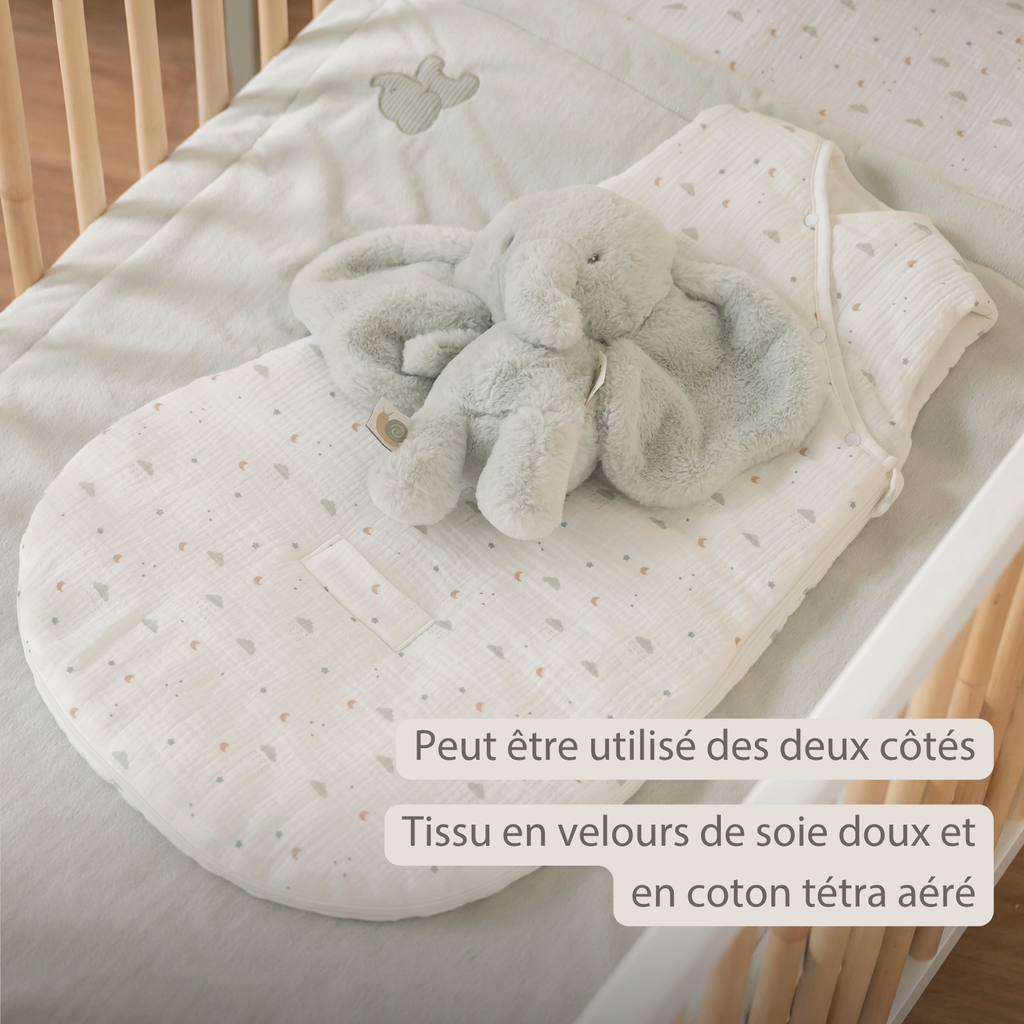 LouLou Baby Blanket Elephant - Soft Blanket for Cot - 75 x 100 cm - Linden Green [FR]