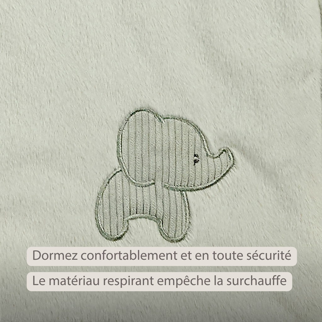 LouLou Baby Blanket Elephant - Soft Blanket for Cot - 75 x 100 cm - Linden Green [FR]