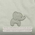 LouLou Baby Blanket Elephant - Soft Blanket for Cot - 75 x 100 cm - Linden Green [FR]