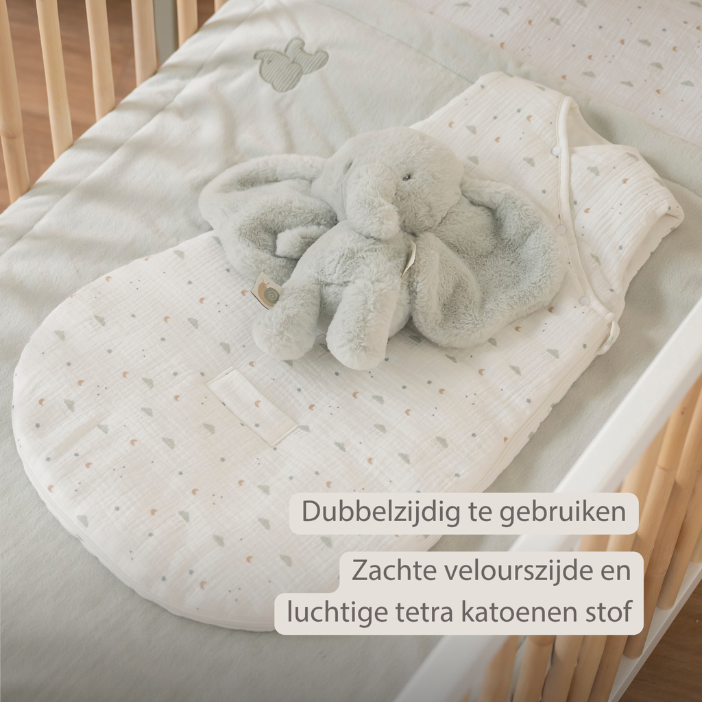 LouLou Baby Blanket Elephant - Soft Blanket for Cot - 75 x 100 cm - Linden Green [NL]
