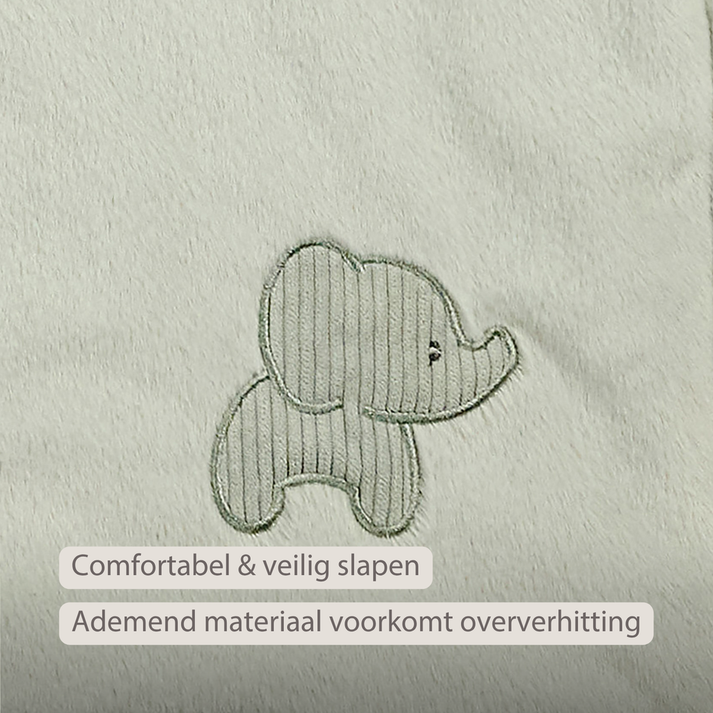 LouLou Baby Blanket Elephant - Soft Blanket for Cot - 75 x 100 cm - Linden Green [NL]