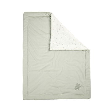 LouLou Kuscheldecke Baby Elefant - Weiche Decke für Babybett - 75 x 100 cm - Lindengrün