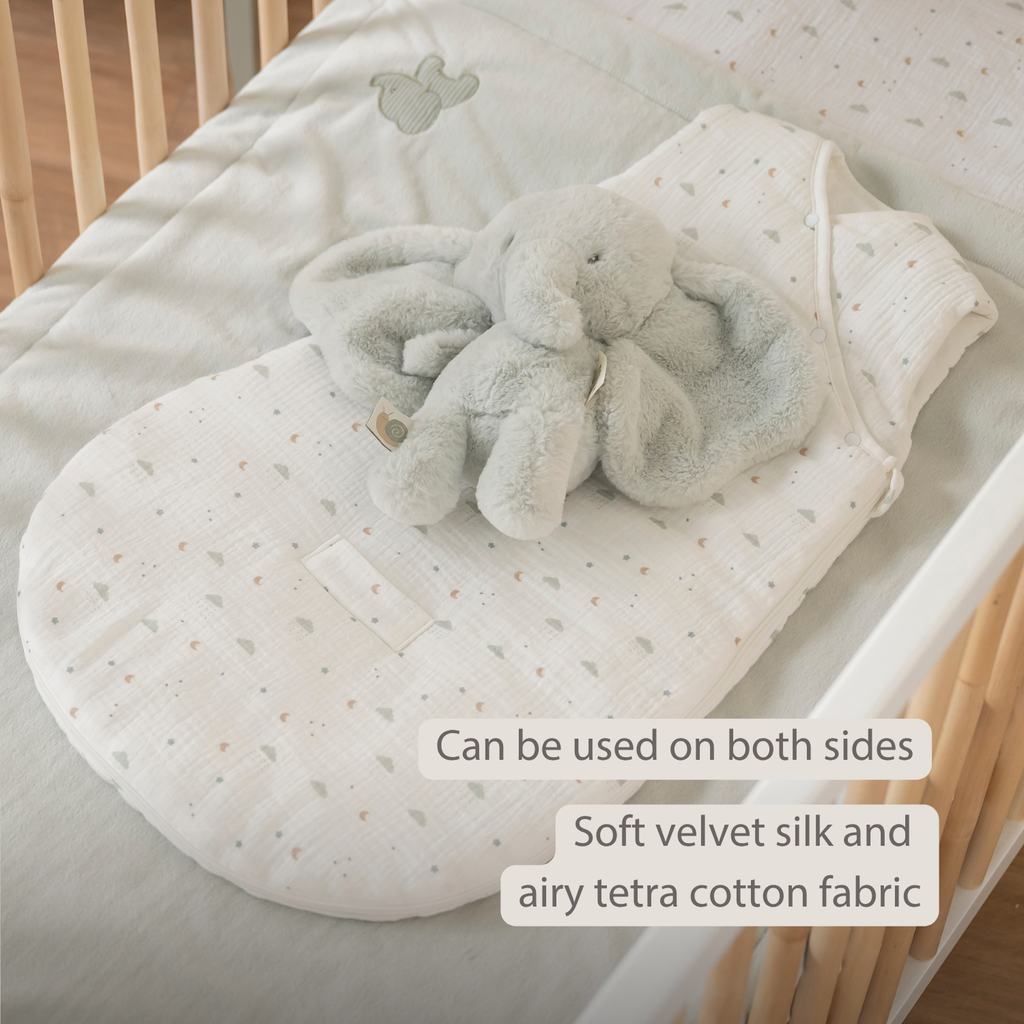LouLou Baby Blanket Elephant - Soft Blanket for Cot - 75 x 100 cm - Linden Green [EN]