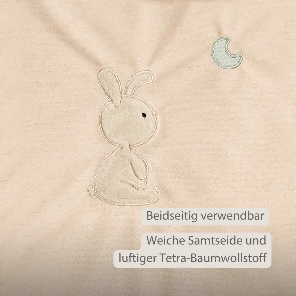 LouLou Baby Blanket Rabbit - Soft Blanket for Cot - 100 x 135 cm - Sand [DE]